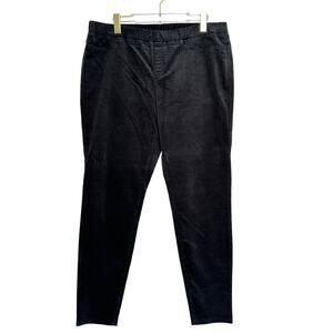 Eileen Fisher Corduroy Pant Women Large Black Organic Cotton‎ Blend Pull On